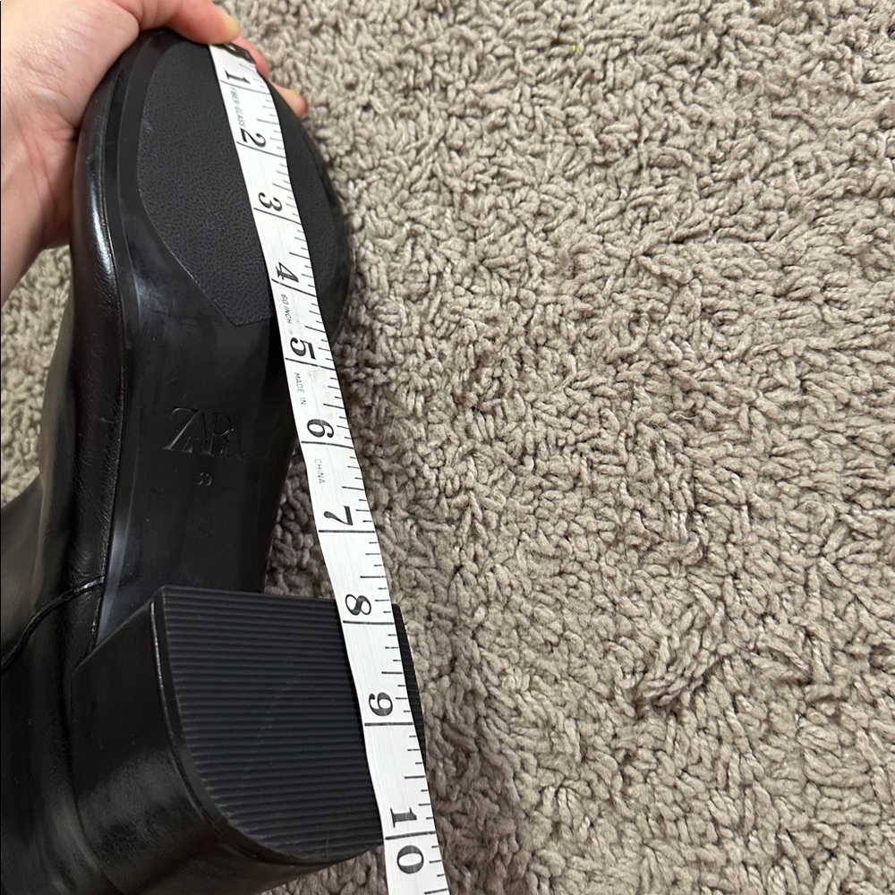 NWT Zara WIDE HEELED TOPSTITCHED BOOTS - Picture 14 of 15